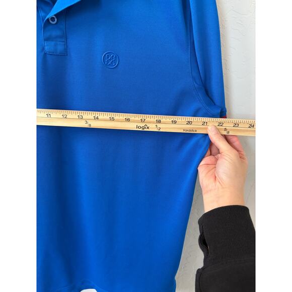G/Fore Polo Shirt Pique Knit Performance Men’s Sz‎ M Blue Red G4 - Picture 9 of 10